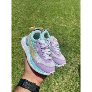 Puma Girls Size 11 C Kids LOL Surprise White Purple Low Top Sneakers 385808-01